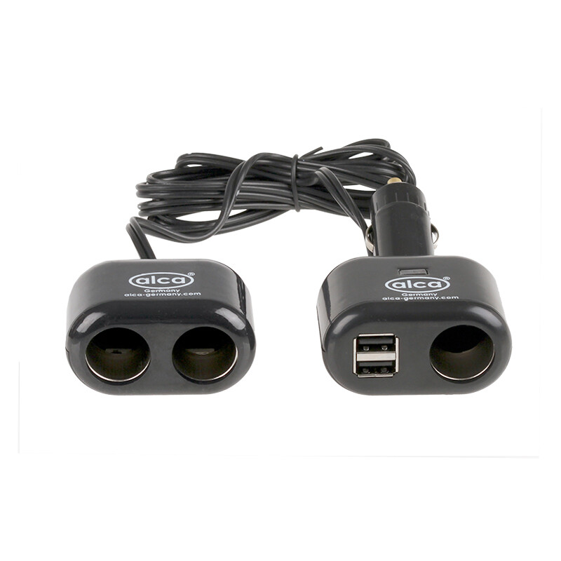 Розетка прикуривателя 12 В, 3 выхода+2 USB ALCA, шт. — фото 3