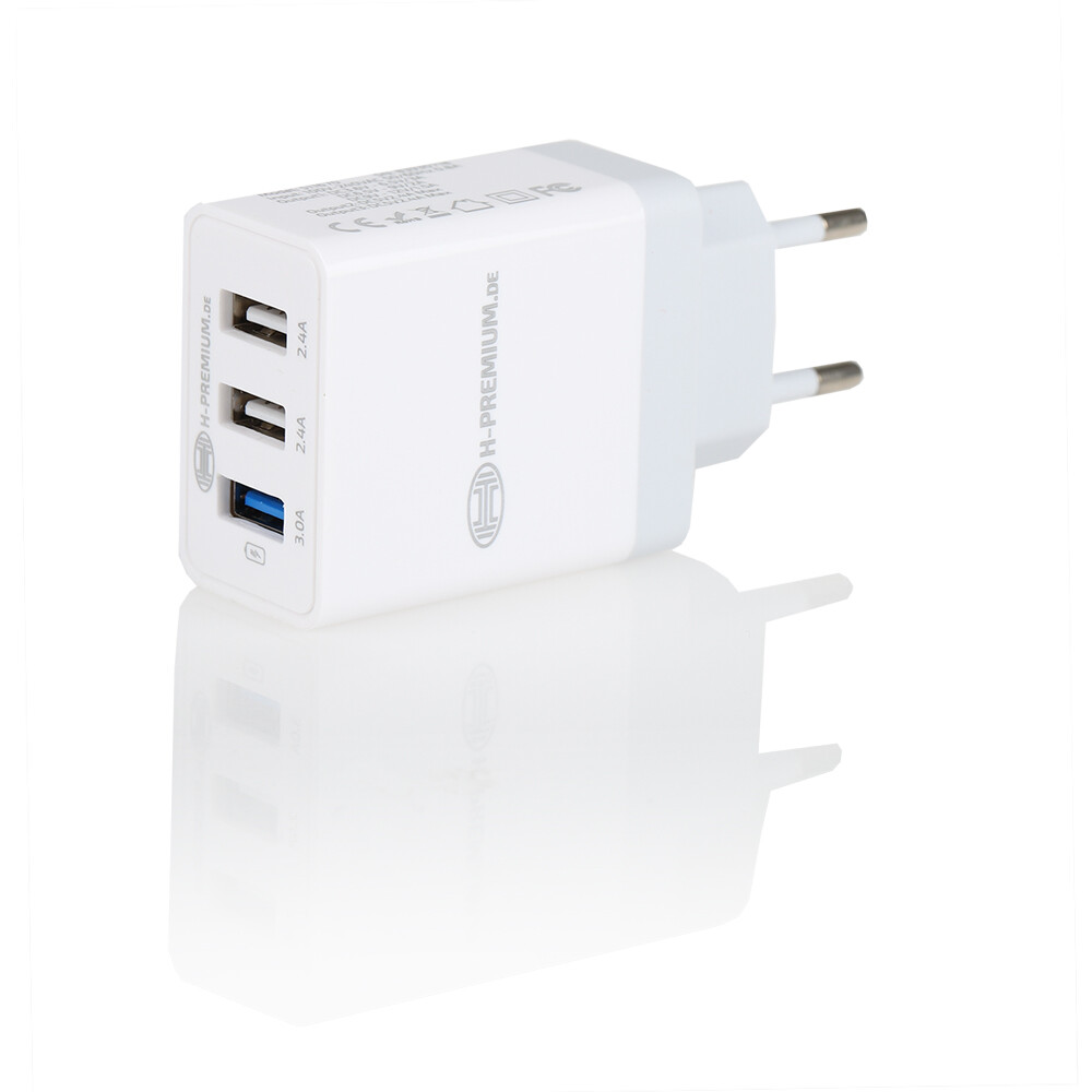 Зарядное устройство(сетевое) 230V 3-порта USB 3.0 белое HEYNER, шт. — фото 2